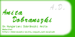 anita dobranszki business card